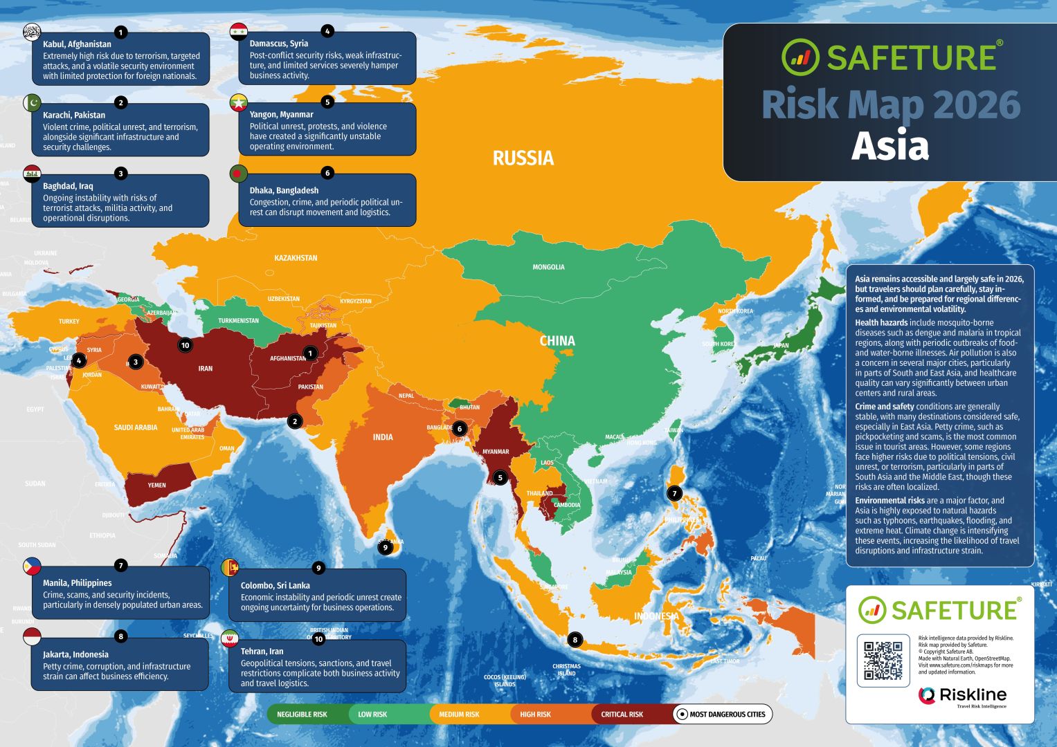 Safeture mit Risk Maps für jeden Kontinent