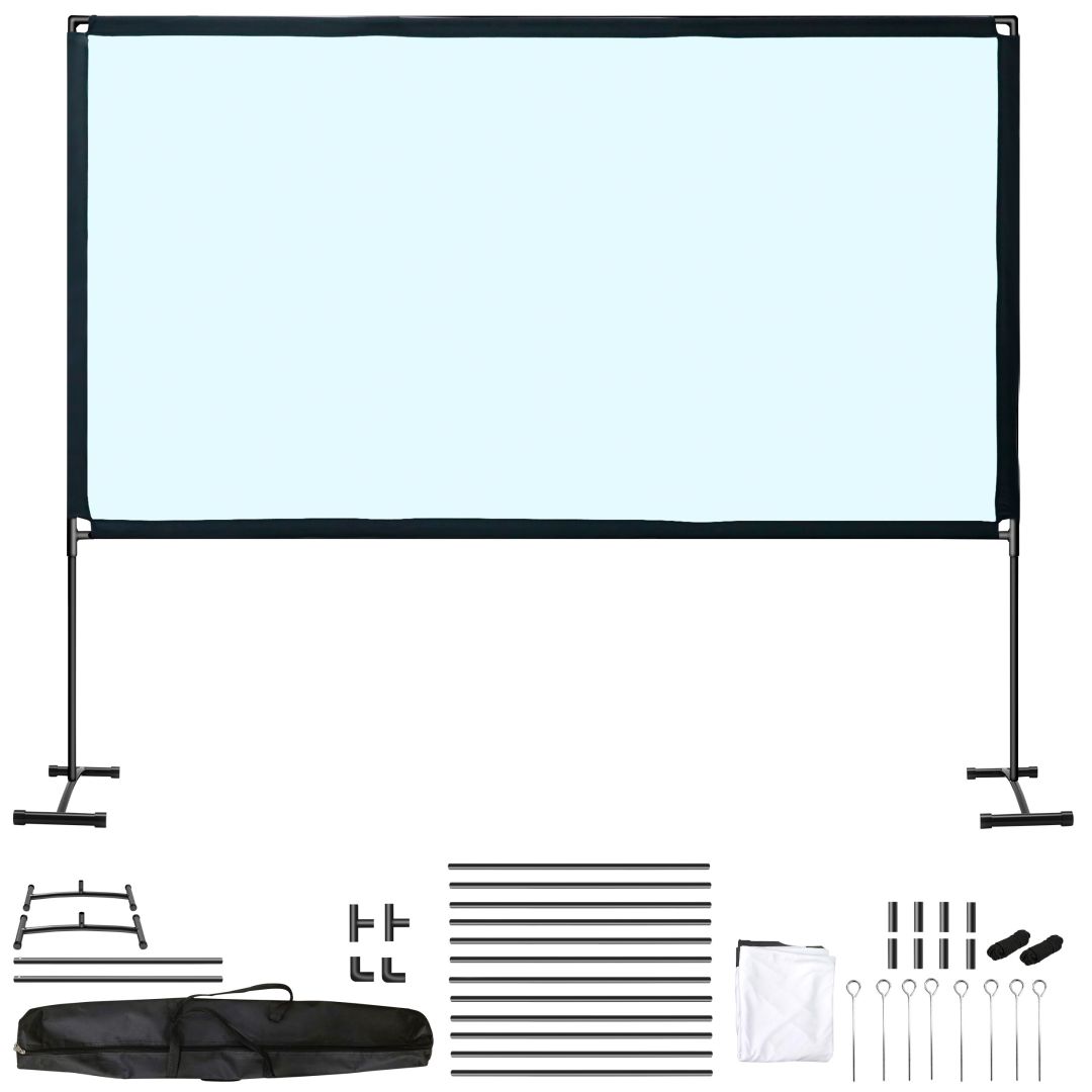 SceneLights Technologies Outdoor-Projektionsleinwand mit Gestell und Tasche, 120