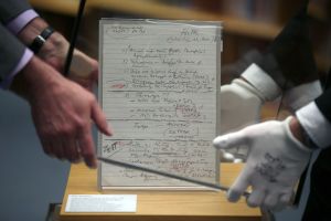 Schabowski-Zettel im Haus der Geschichte