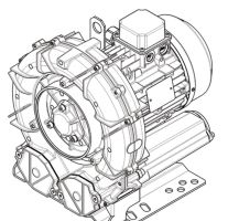 Seitenkanalverdichter e5MSMOR 2,2kWIE3WR | 263 m³/h | +250 mbar | -250 mbar | ATEX II 3GD T3