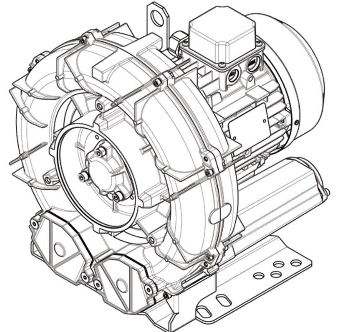 Seitenkanalverdichter e6MSMOR 2,2 kW IE3WR ATEX – sichere Belüftung und Prozessgasführung in explosionsgefährdeten Bereichen