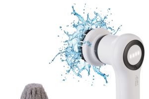 Sichler Haushaltsgeräte Elektrische Akku-Reinigungsbürste mit 8 Aufsätzen, bis 310 U/min, IPX5