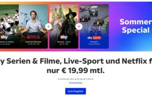 Sky Sommer Special, z.B. Serien & Filme, Life-Sport & Netflix für 19,99€/Monat