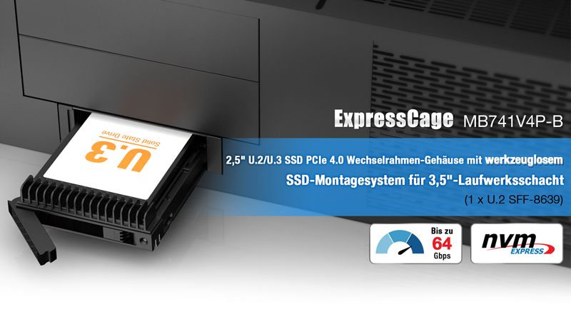 Tool-less Yet Secure U.2/U.3 NVMe SSD Enclosure for 3.5