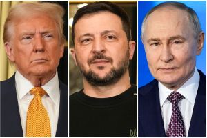 Trump, Selenskyj und Putin. 