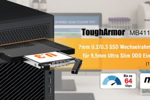 Umwandlung des Ultra Slim ODD-Schachts in einen Hochgeschwindigkeits NVMe Schacht