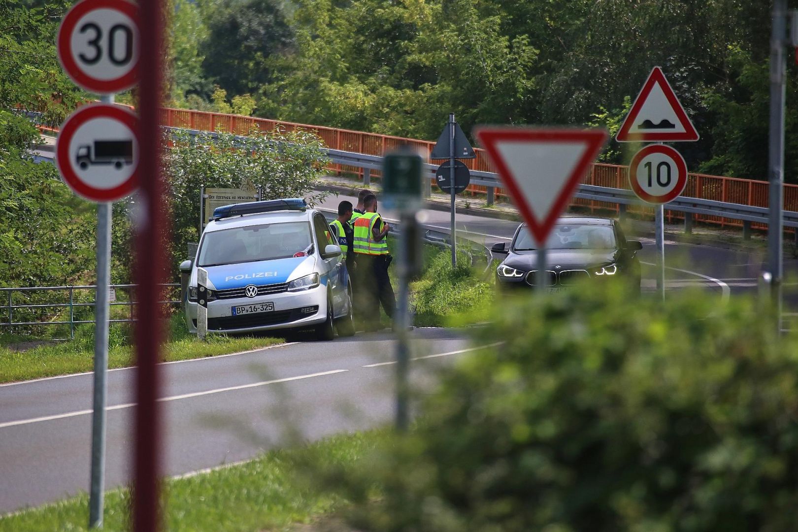 Verkehrskontrolle an der Grenze zu Polen (Archiv)
