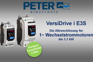 VersiDrive i E3S: PETER electronic präsentiert Frequenzumrichter für Wechselstrommotoren
