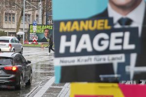 Wahlplakate zur Landtagswahl in Baden-Württemberg am 21.02.2026