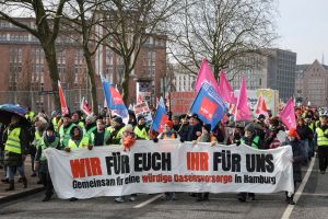 Warnstreik der Gewerkschaften - Hamburg