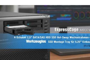 Werkzeugloses, herausnehmbares Tray-Design für NAS- & Homelab-Speicher