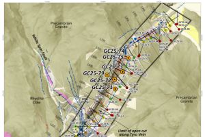 West Point Gold durchteuft bei Bohrungen im Erzgang Tyro Main auf 80,8 m 1,23 g/t Au, auf 53,4 m 1,44 g/t Au und auf 28,9 m 2,65 g/t Au