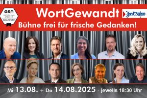 WortGewandt - Bühne frei für frische Gedanken! am 13. und 14. August auf der Iberl Bühne in München