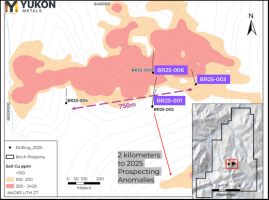 Yukon Metals durchteuft in 300-m-Stepout-Bohrloch auf dem Cu-Au-Projekt Birch 14 g/t Au innerhalb eines 47-m-Abschnitts eines goldhaltigen Skarns ab 26 m Tiefe
