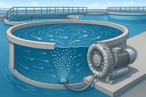 Zuverlässige Belüftung in der Wasseraufbereitung mit dem Seitenkanalverdichter e07MD–3–3ph–IE3